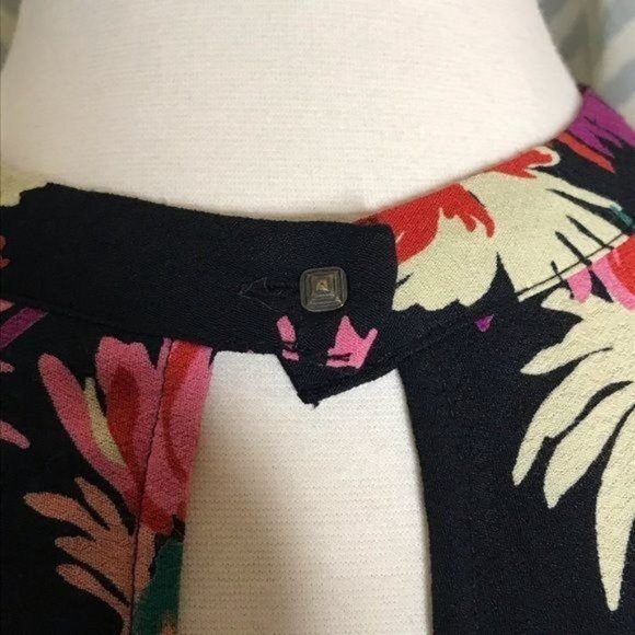 Maeve Anthropologie M choker blouse black floral - Picture 6 of 8